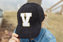 Load image into Gallery viewer, Chenille Letter Corduroy Hat - Black F