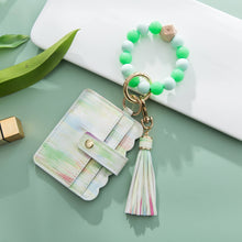 Load image into Gallery viewer, Silicone Wristlet - Glitter Wallet Keychain Bangle (Star)