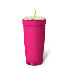 Load image into Gallery viewer, Pink tumbler with a straw on a white background