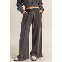 Load image into Gallery viewer, Wide Leg Drawstring Washed Sweatpants