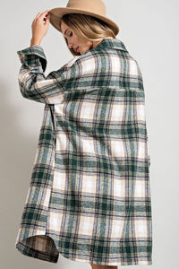 Extended Plaid Long Shacket