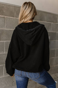 Oversized HalfZip- Black: 2XL