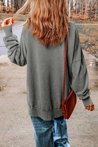 Oversized Sweatshirt with Drop Shoulder Design: CASUAL / XL / Black