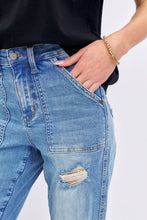 Load image into Gallery viewer, JB High Waisted Distressed Boyfriend With Patch Pocket
