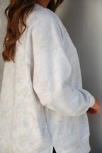 Riley French Terry Pullover- White Chloe Camo