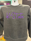 K-State 3D (Puff) Leopard Embroidered Crew