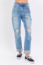 Load image into Gallery viewer, JB High Waisted Distressed Boyfriend With Patch Pocket
