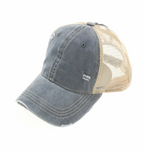 Washed Mesh High Pony CC Ball Cap