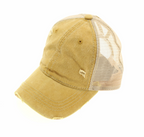 Washed Mesh High Pony CC Ball Cap