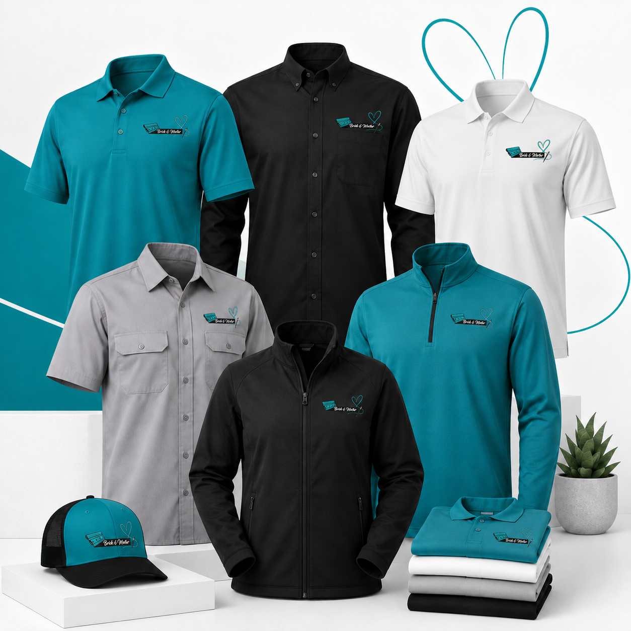 Custom embroidered polo with business logo