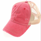 Washed Mesh High Pony CC Ball Cap