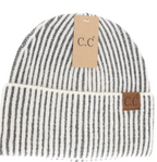 CC-Contrasting Striped Cuff Beanie