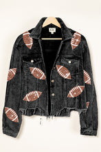 Load image into Gallery viewer, Football Sequin Embroidery Vintage Washed Corduroy Jacket
