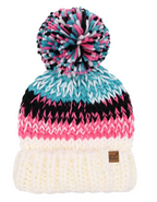 CC-Multi Color Chunky Yarn Beanie
