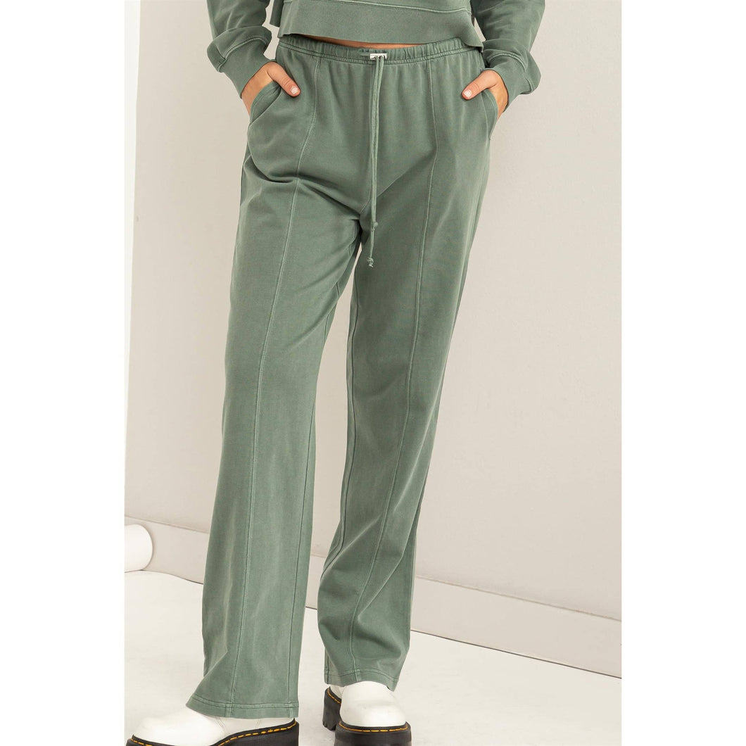 High-waisted Drawstring Pants