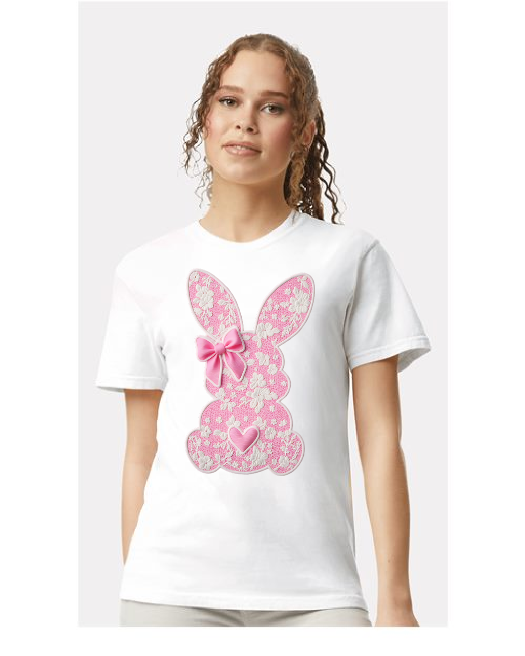 Pink & White Lace Bunny