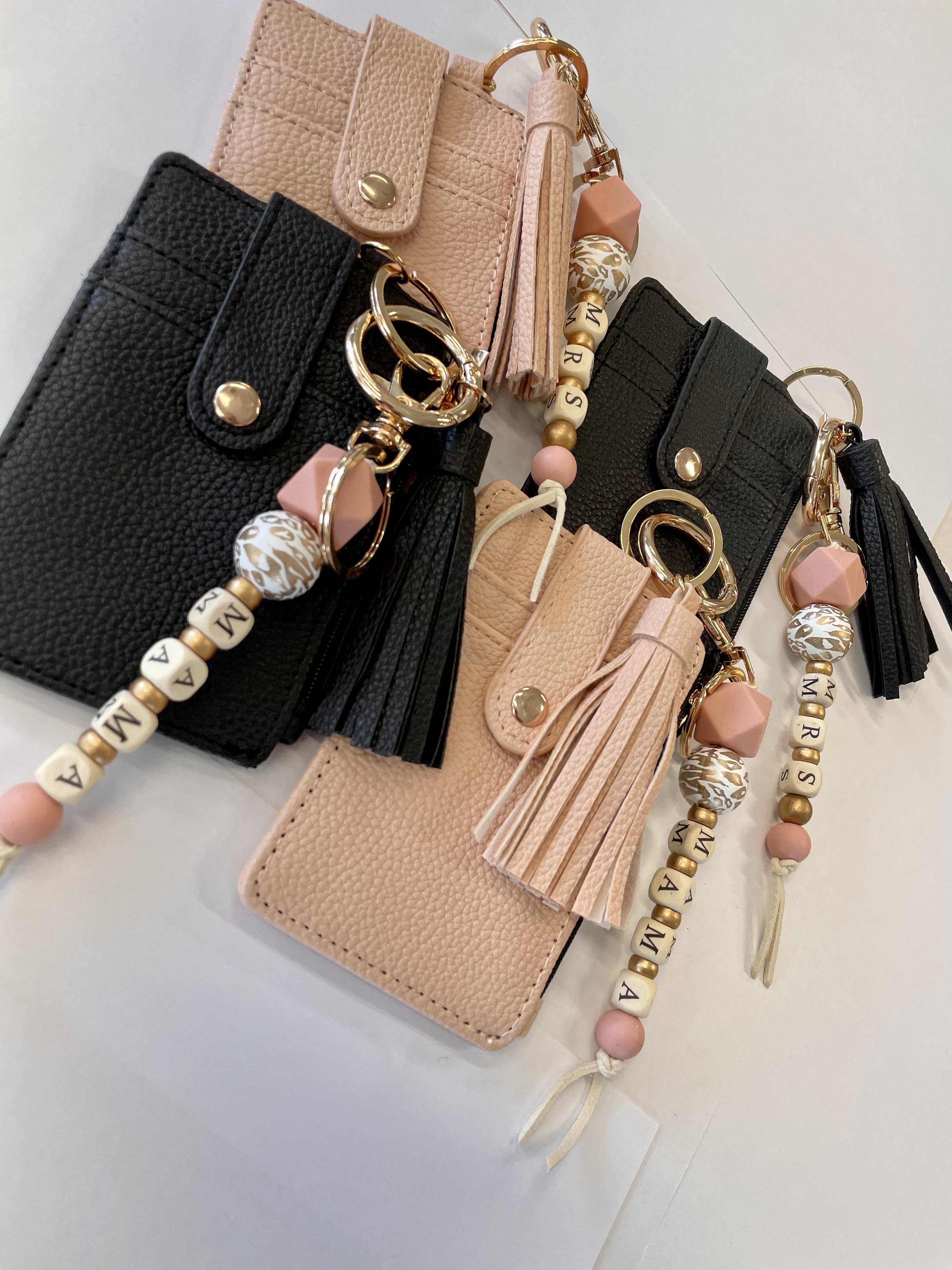 Silicone Bead Keychain w/Wallet - MAMA