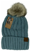 Load image into Gallery viewer, CC-Fuzzy Lined Fur Pom Beanie
