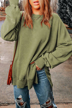 Oversized Sweatshirt with Drop Shoulder Design: CASUAL / XL / Gray