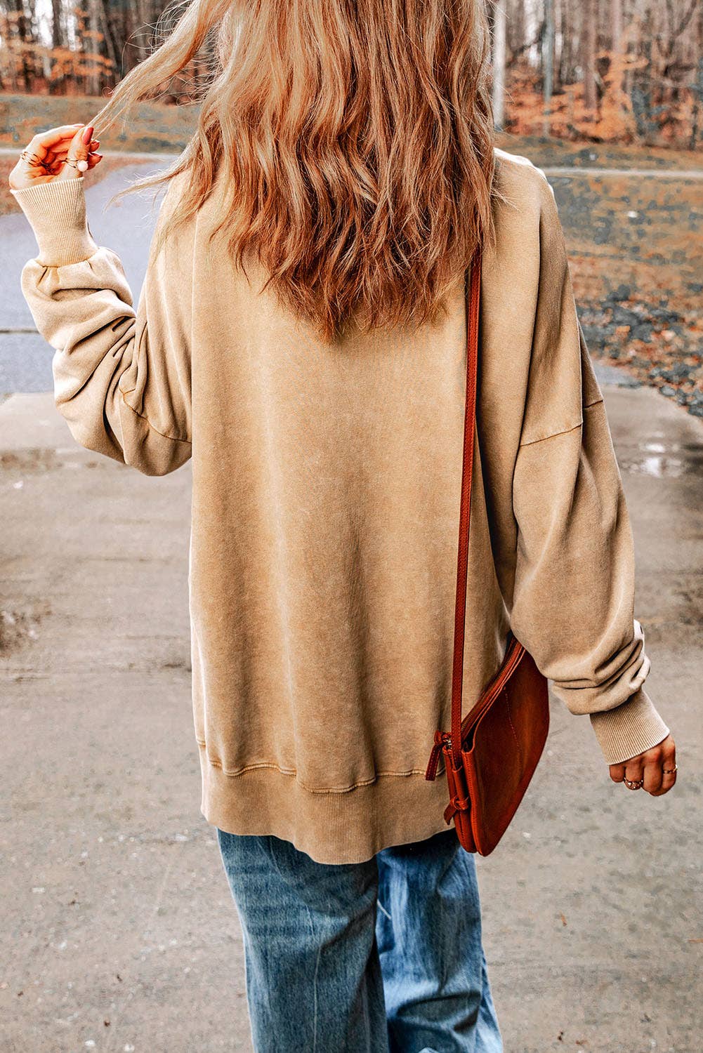 Oversized Sweatshirt with Drop Shoulder Design: CASUAL / XL / Gray