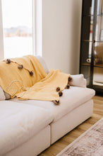 Load image into Gallery viewer, Chenille Pom Blanket - Mustard
