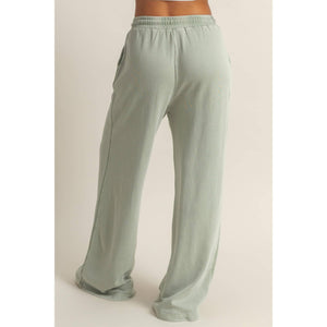 Wide Leg Drawstring Washed Sweatpants