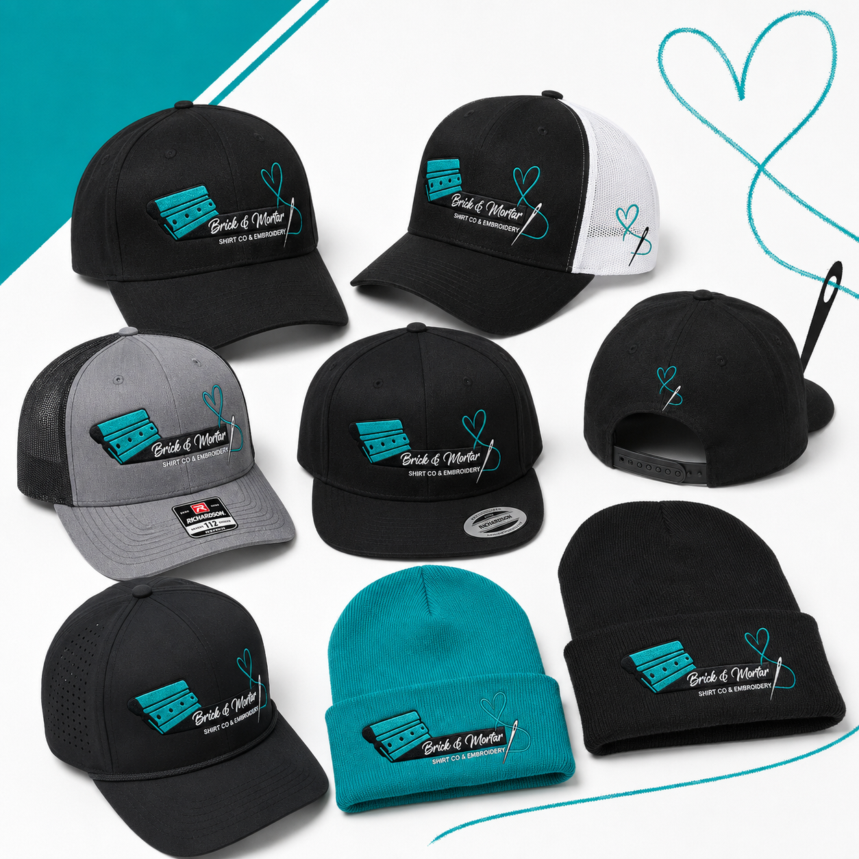 Custom embroidered hats and caps by Brick & Mortar Shirt Co