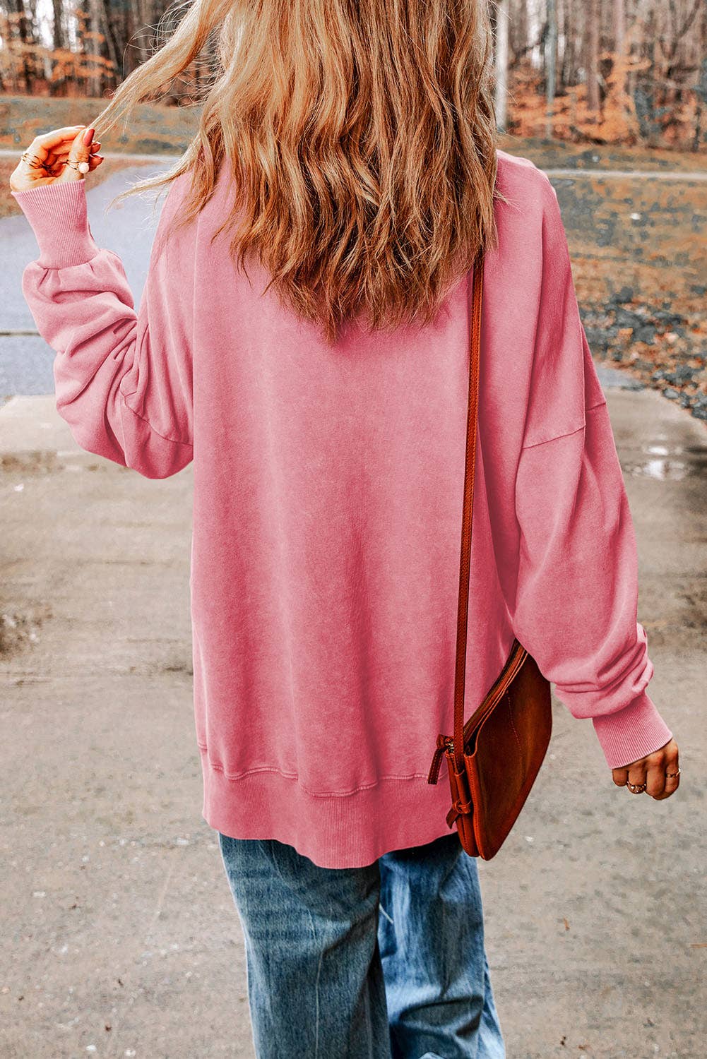 Oversized Sweatshirt with Drop Shoulder Design: CASUAL / XL / Gray