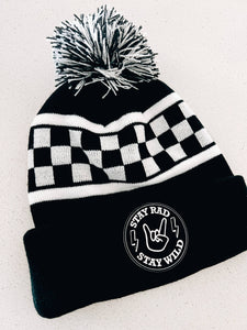 Stay Rad Stay Wild Checkered Beanie