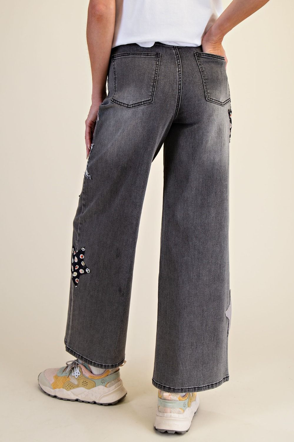 Gold Star Patch Washed Denim Pant