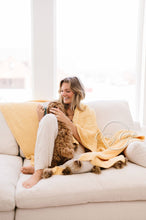 Load image into Gallery viewer, Chenille Pom Blanket - Mustard
