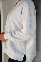 Riley French Terry Pullover- White Chloe Camo