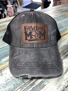 Baseball Mom Ponytail Hat
