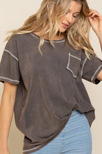 Load image into Gallery viewer, Stitched Loose Fit Short Sleeve Top
