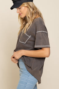 Stitched Loose Fit Short Sleeve Top
