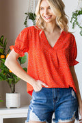 Tomato Red Dot Blouse