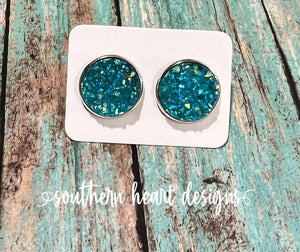 Aqua Stud Earrings