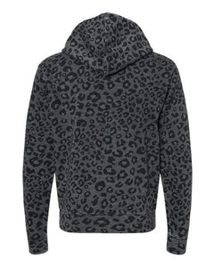 Black Leopard TriBlend Fleece Hooded Sweatshirt