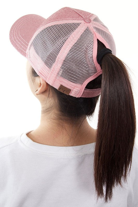 CC GLITTER PONYTAIL CAP