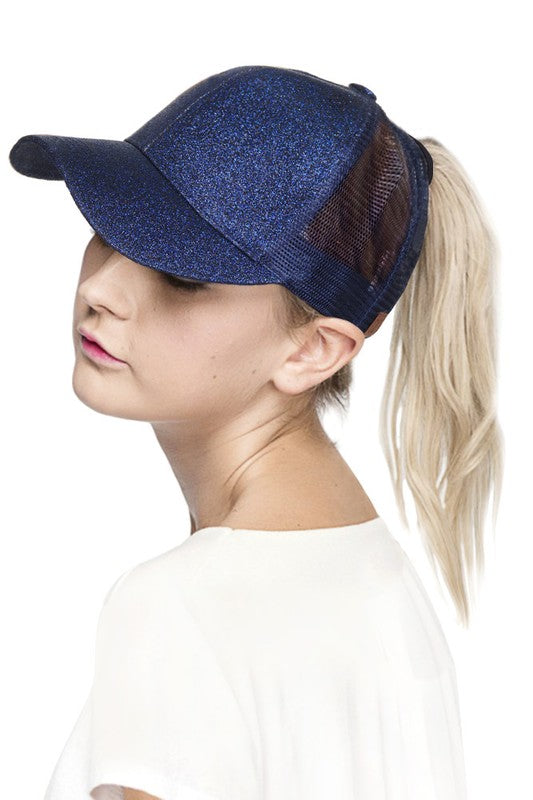 CC GLITTER PONYTAIL CAP