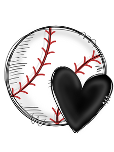Baseball Hearts with Numbers