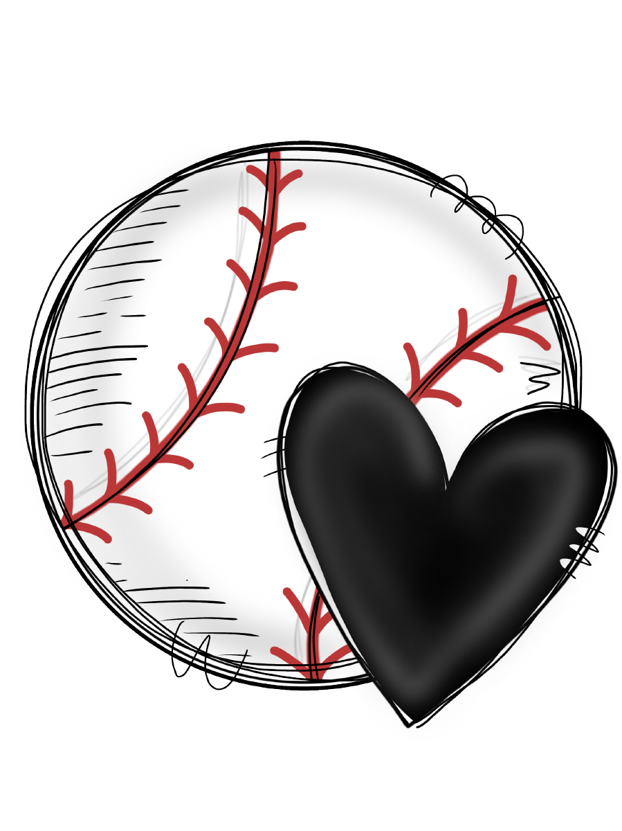 Baseball Hearts with Numbers