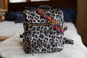 Chloe Convertible Backpack - Black Leopard