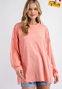 Coral Mineral Washed Top