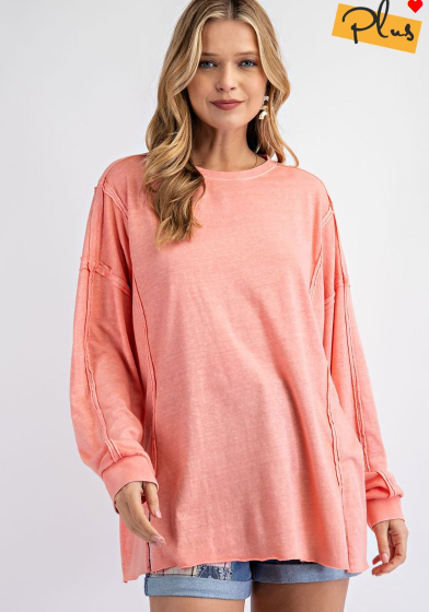 Coral Mineral Washed Top