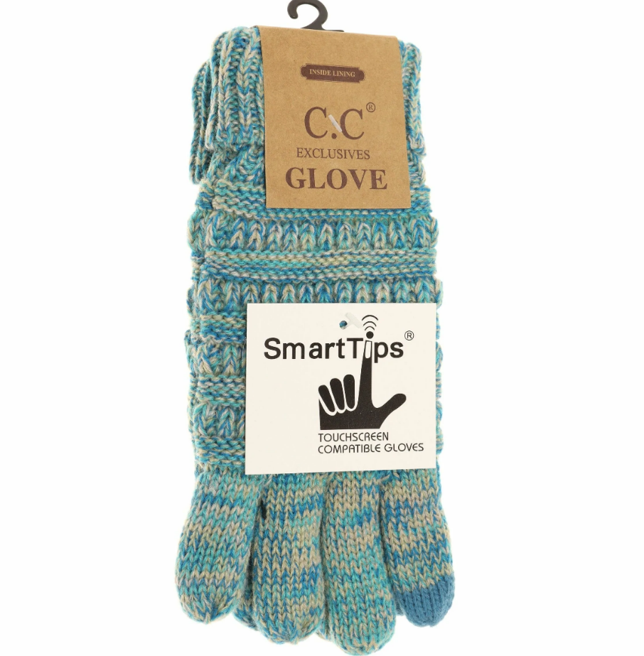 CC Beanie -Ribbed Lined Smart Tip Glove
