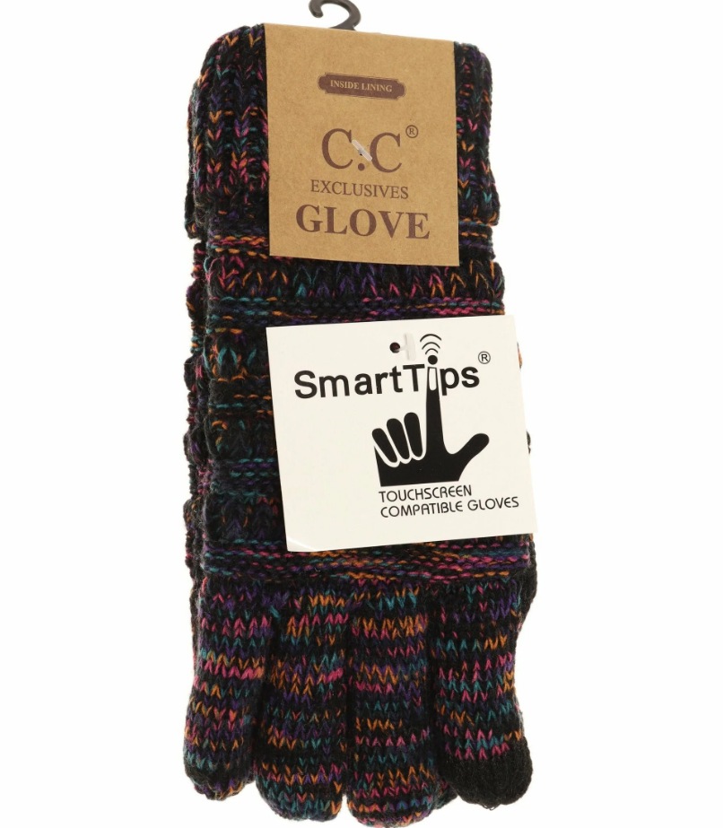 CC Beanie -Ribbed Lined Smart Tip Glove