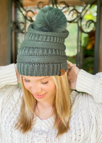 CC Beanie - Super Soft Matching Fur Pom Beanie