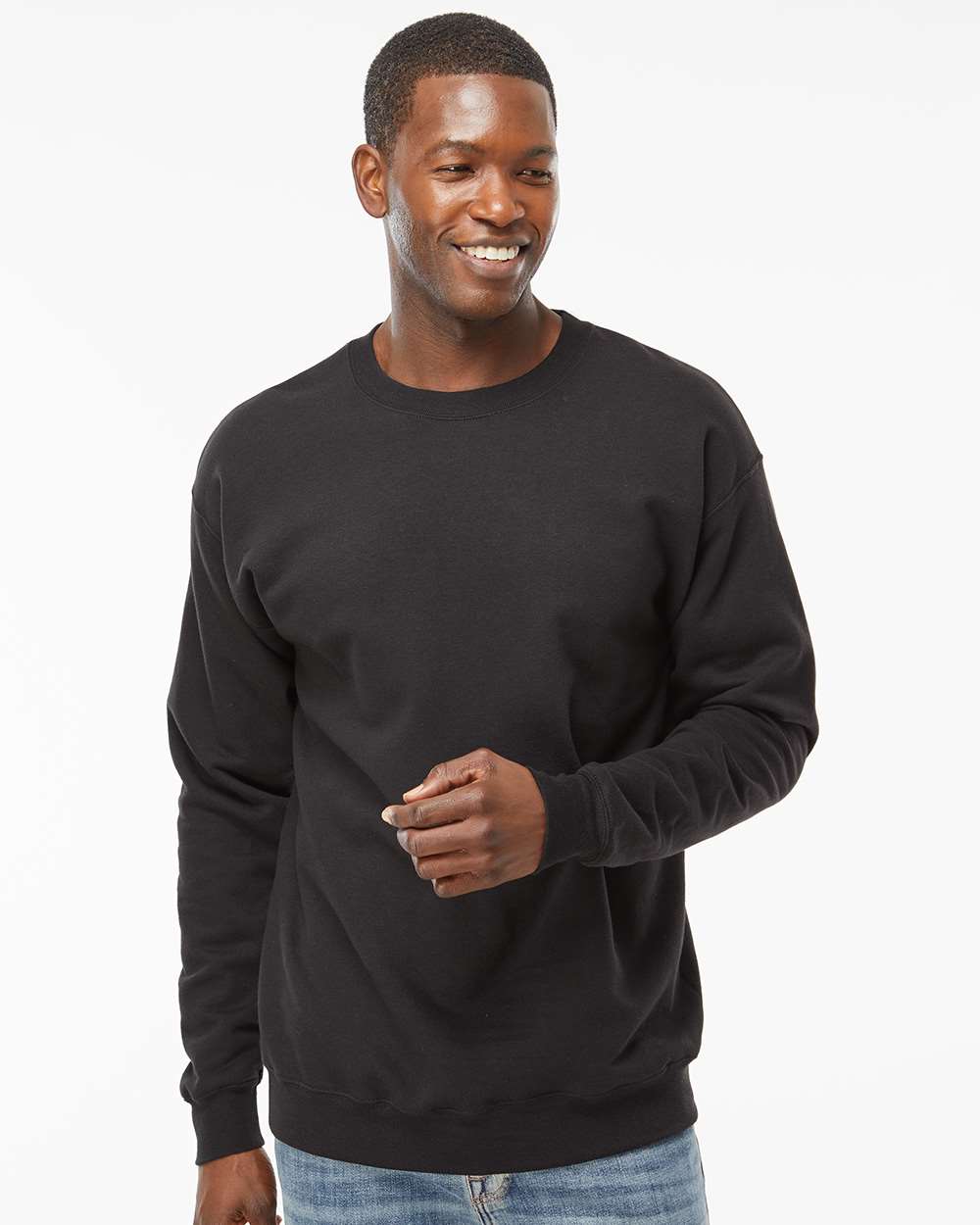 Hanes Perfect Fleece Crew RS160-BLACK
