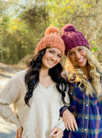 CC Beanie - Chenille Chunky Knit Faux Fur Pom Beanie